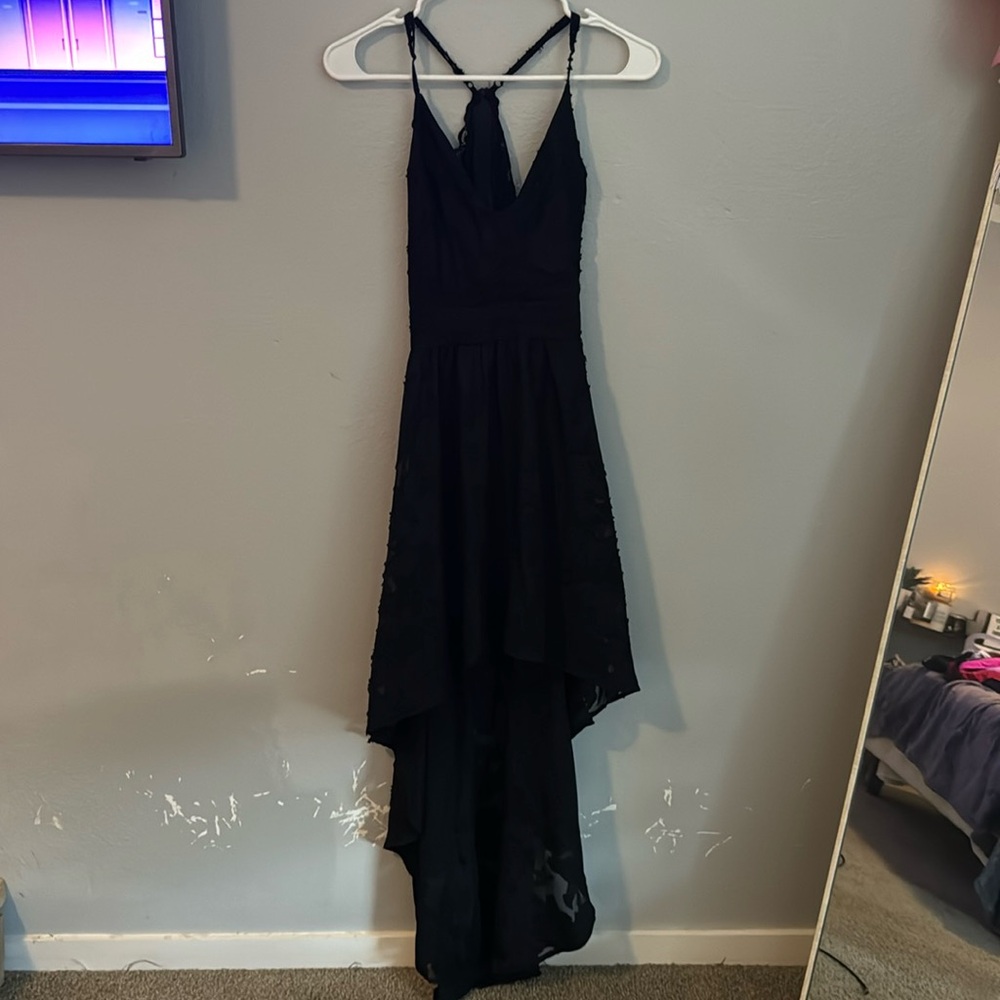 Black, short in the front long in the back dress